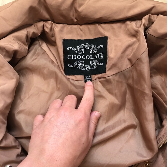 Chocolate Puffy lightweight Jacket - Picture 3 of 4